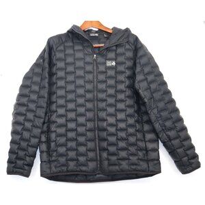 Mountain Hardwear Mens XL Black Quilted Hooded Jacket Lightweight Insulated Zip